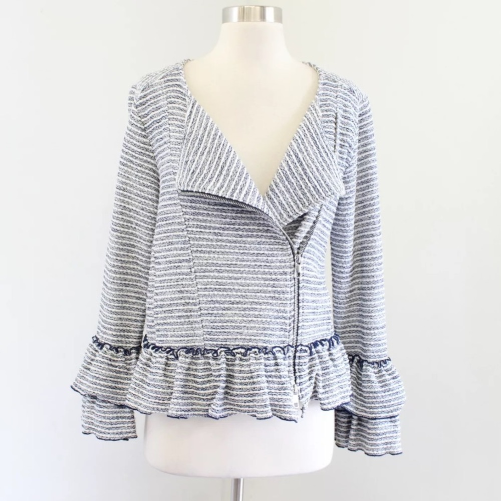 Banana Republic Ruffle Peplum Tweed Jacket